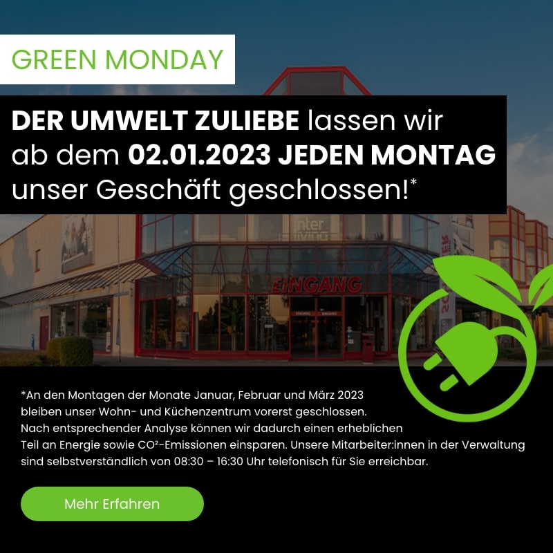 Green Monday bei Wohnzentrum Schüller